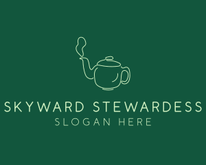 Green Teapot Tea Kettle logo design