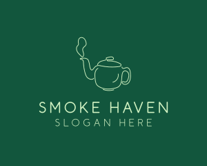 Green Teapot Tea Kettle logo design