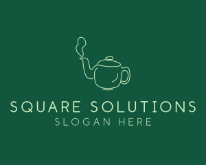 Green Teapot Tea Kettle logo design