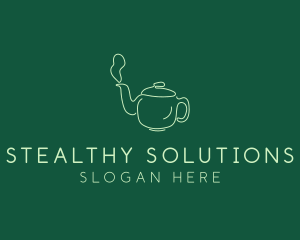 Green Teapot Tea Kettle logo design