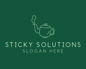 Green Teapot Tea Kettle logo design