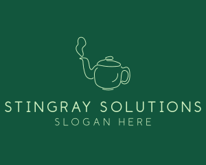 Green Teapot Tea Kettle logo design