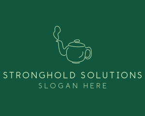 Green Teapot Tea Kettle logo design