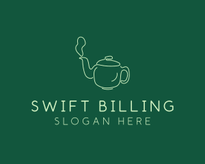 Green Teapot Tea Kettle logo design