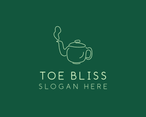 Green Teapot Tea Kettle logo design