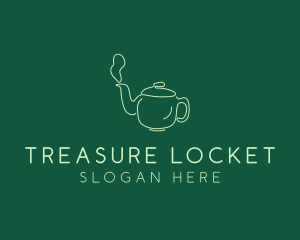 Green Teapot Tea Kettle logo design