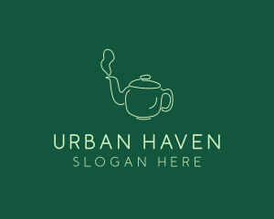 Green Teapot Tea Kettle logo design