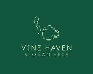 Green Teapot Tea Kettle logo design