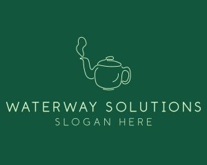 Green Teapot Tea Kettle logo design