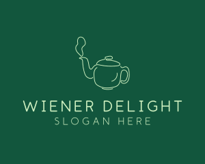 Green Teapot Tea Kettle logo design