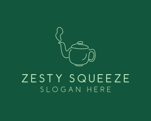 Green Teapot Tea Kettle logo design