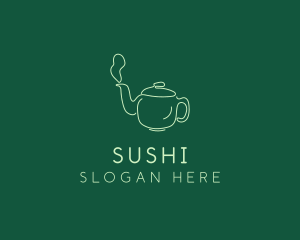 Green Teapot Tea Kettle logo design