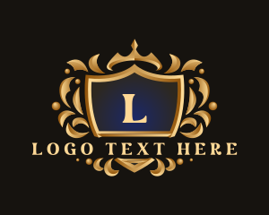 Lux - Crown Shield Crest logo design
