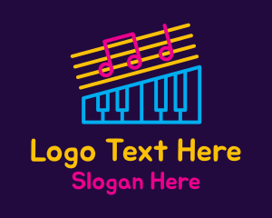 Musical Instrument - Neon Music Lounge logo design