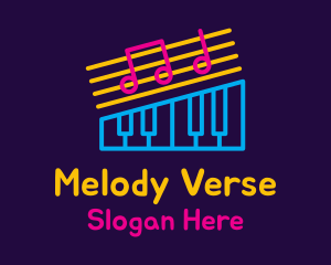 Lyrics - Neon Music Lounge logo design