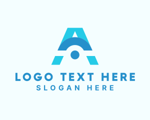 Cyber Security - Blue Modern Letter A logo design