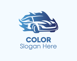 Auto Garage - Blue Flame Car logo design