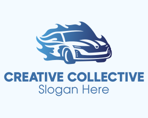 Blue Flame Car logo design