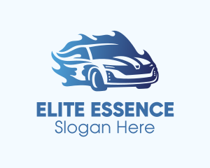 Car Service - Blue Flame Car logo design