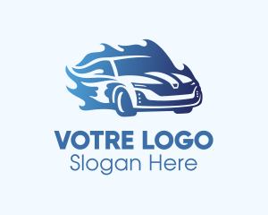 Car Collection - Blue Flame Car logo design