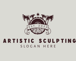 Sculpting - Carpentry Wood Saw logo design