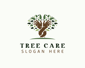 Hands Tree Nature logo design