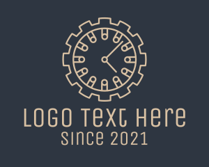 Clock - Industrial Mechanical Clock logo design