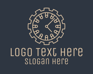 Industrial Mechanical Clock  Logo