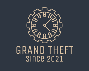 Time - Industrial Mechanical Clock logo design