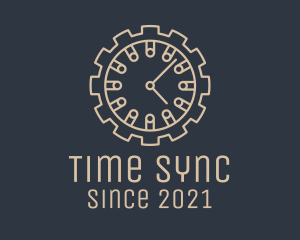 Industrial Mechanical Clock  logo design