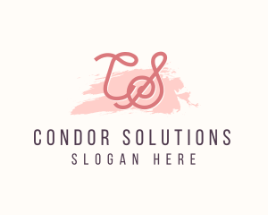 Feminine Watercolor Cosmetics  logo design