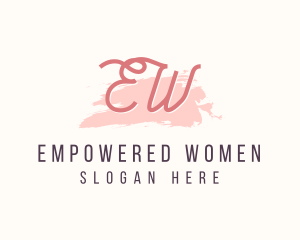 Feminine Watercolor Cosmetics  logo design