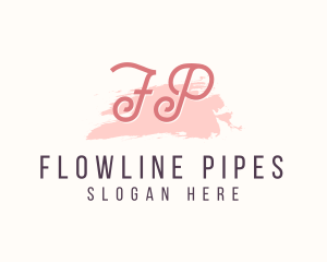 Feminine Watercolor Cosmetics  logo design