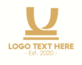 Award - Golden Honorary Award Letter U logo design