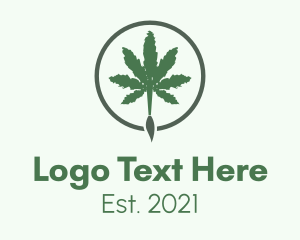 Herb - Green Brush Weed logo design