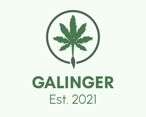 Cannabis - Green Brush Weed logo design