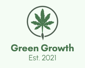 Green Brush Weed logo design