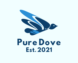 Blue Flying Dove logo design