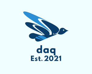 Bird - Blue Flying Dove logo design