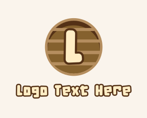 Log - Wooden Text Letter logo design