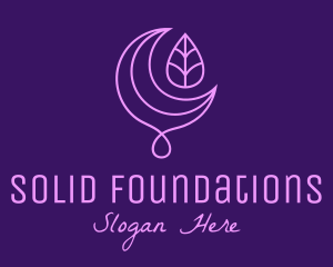 Liquid - Purple Moon Droplet logo design
