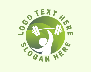 Dumbbell - Green Barbell Fitness logo design