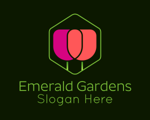 Minimalist Tulip Gardening logo design