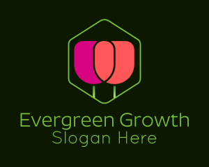 Growing - Minimalist Tulip Gardening logo design