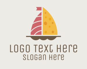 Delicatessen - Salmon & Cheese Boat logo design