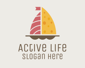 Meat - Salmon & Cheese Boat logo design