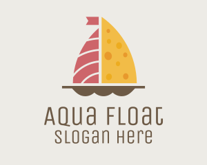 Floating - Salmon & Cheese Boat logo design