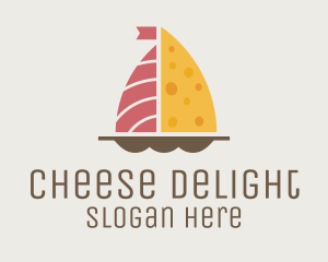 Salmon & Cheese Boat logo design