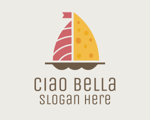 Salmon & Cheese Boat logo design