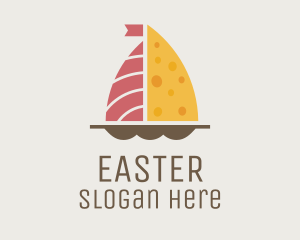 Sea - Salmon & Cheese Boat logo design